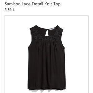 Loveappella Samison Black Lace Knit Top Sz L